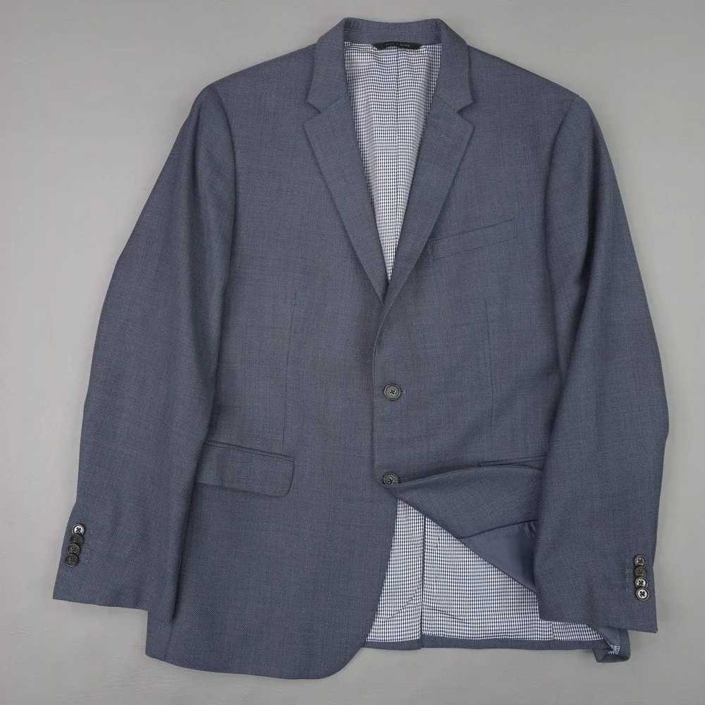 Banana Republic Blazer Mens 42S Blue Marzotto Wool Modern Slim Sport Coat